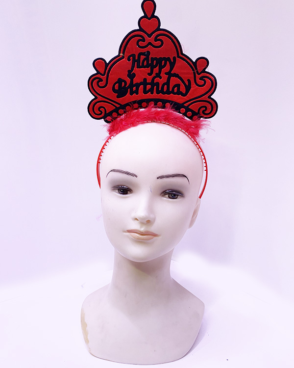 Shopzum Happy Birthday Neon Kırmızı Renk Doğum Günü Tacı 24X15 Cm