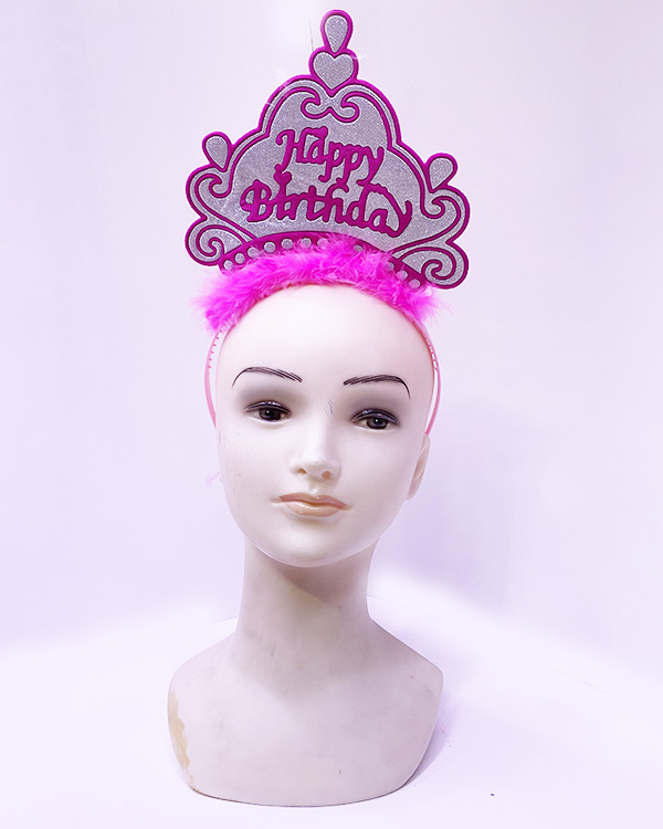 Shopzum Happy Birthday Neon Pembe Renk Doğum Günü Tacı 24X15 Cm