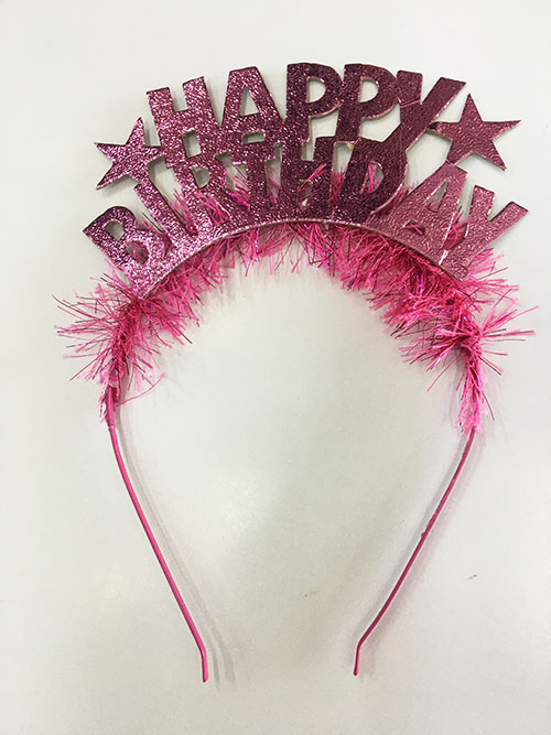 Shopzum Happy Birthday Yazılı Shopzum Metalize Pembe Renk Parti Tacı