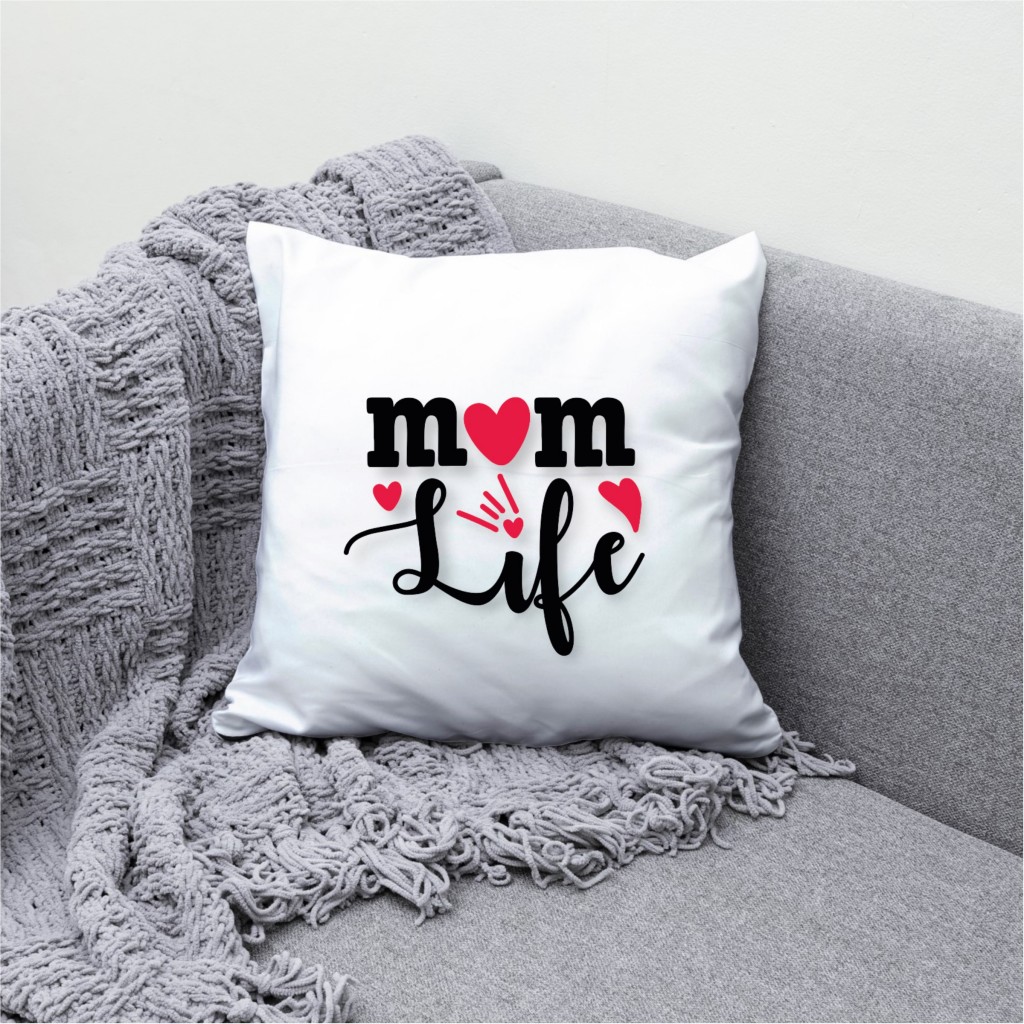 Mom Life Temalı Dekoratif Yastık Kılıfı Ab08