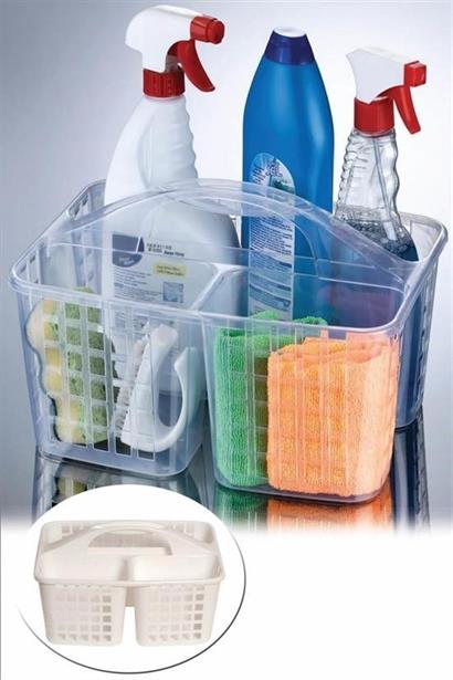 Mutfak Ve Banyo Dolap İçi Temizlik Malzemesi Düzenleyici Sepet