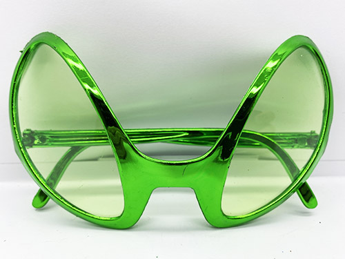Retro Gözlük - 80 Li 90 Lı Yıllar Parti Gözlüğü Shopzum Yeşil Renk 8X13 Cm