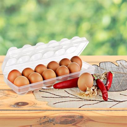 Shopzum 12Li Şeffaf Kapaklı Kilitli Yumurta Saklama Kabı Kutusu Aparatı
