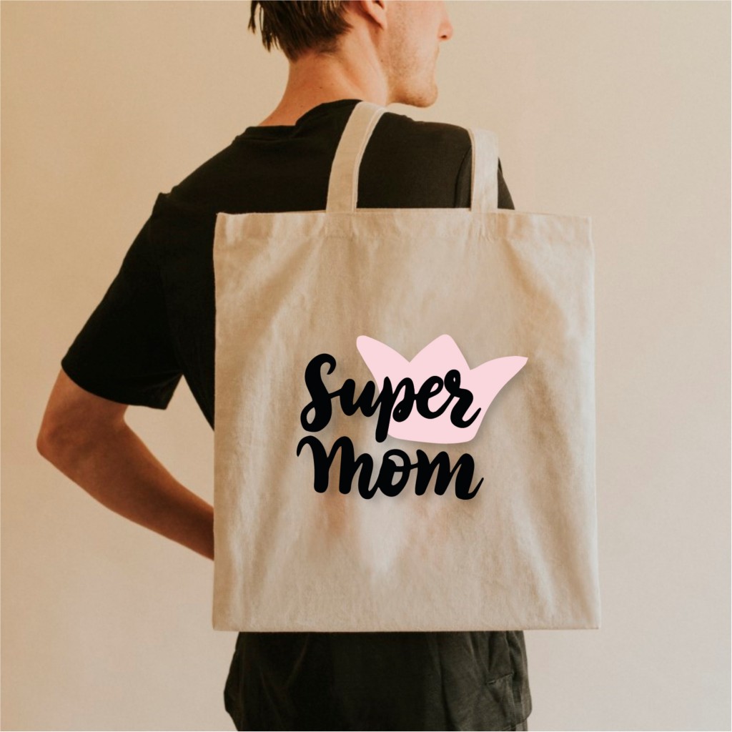 Süper Anne Tasarımlı Ham Bez Çanta - Ab15