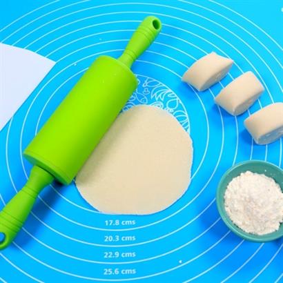 Shopzum 40*50 Cm Silikon Ölçekli Kullanımı Kolay Hamur Açma Matı Ekmek Mantı Makarna Hamuru Yoğurma