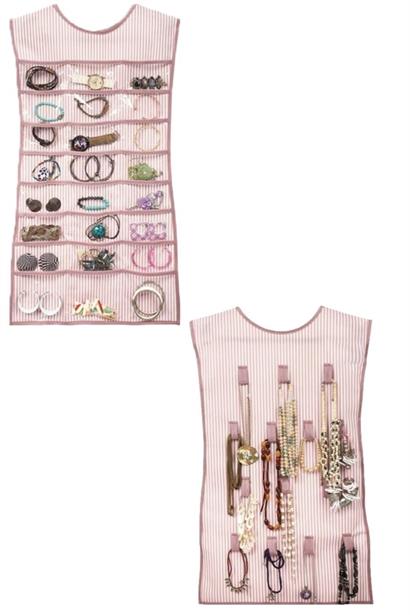 Shopzum Elbise Şeklinde Takı Düzenleyici İki Taraflı Mücevherler Ve Takılar İçin Takı Organizer