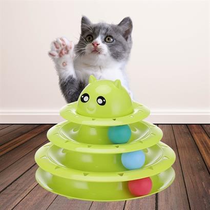 Shopzum Tower Of Tracks Eğlenceli Üç Katlı Kedi Oyuncağı Seti Kedi Oyunu