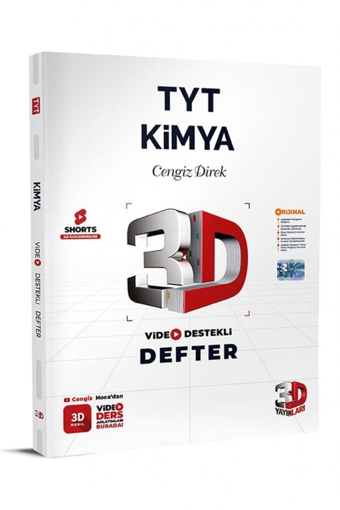 3D Tyt Kimya Defter Video Destekli