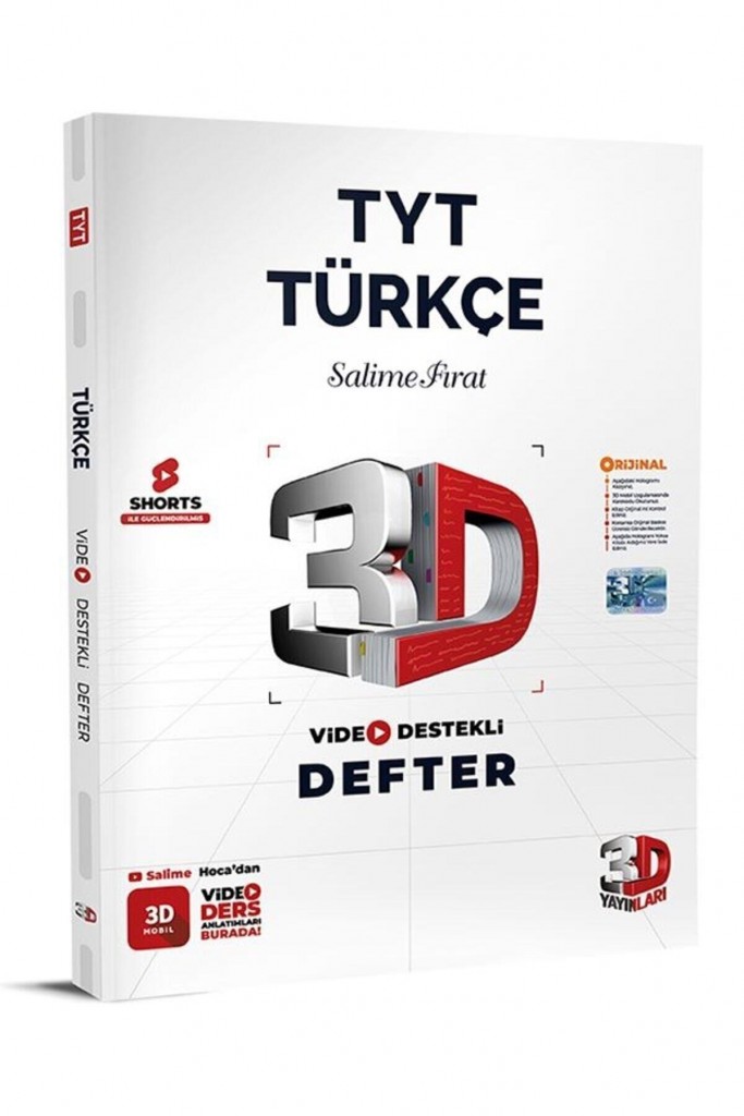 3D Tyt Türkçe Defter Video Destekli