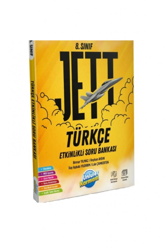 Ünlüler 8. Sınıf Jett Türkçe Etkinlikli Soru Bankası Ünlüler Yayınları