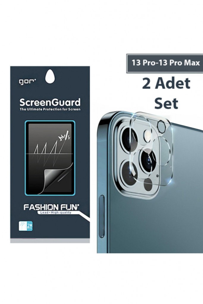 Gor Iphone 13 Pro 13 Pro Max 3D Tempered Cam Kamera Koruyucu 2Adet Set Şeffaf