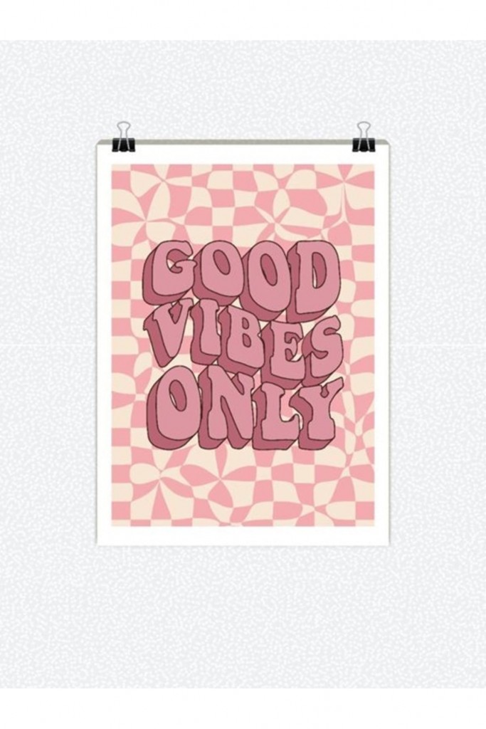 Good Vibes Only Yazılı Tasarımlı 24*33 Cm 350 Gr. Kuşe Kağıt Poster Pytkpstr013