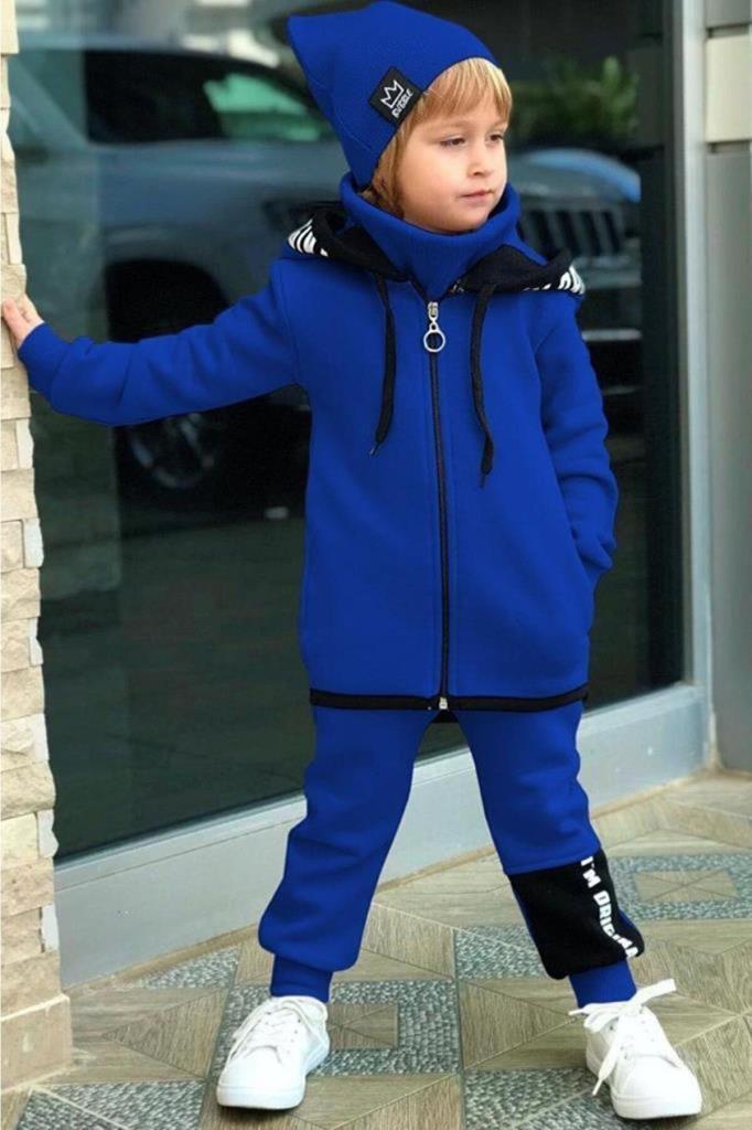 Erkek Çocuk Bereli Original Cool Mavi Eşofman Takım
