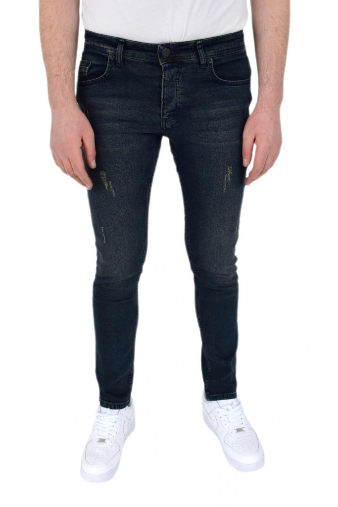 Erkek Jeans Pantolon Silim Fitt Tırnak Eskitme 310 Bgl-St02760