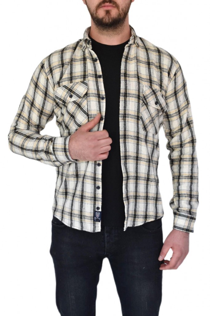 Erkek Kışlık Oduncu Silim Fit Çift Cepli Kapaklı Gömlek Bgl-St02262