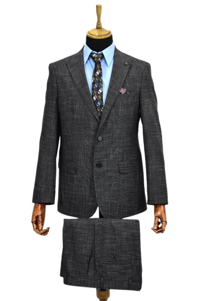 Erkek Kumaş Takım Elbise Yelekli Çift Yırtmaçlı 777-200 Bgl-St02023