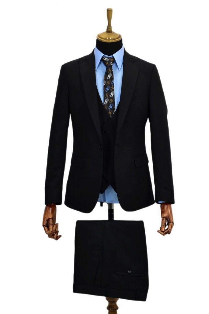 Erkek Siyah Silim Fit Takım Elbise Bgl-St02034