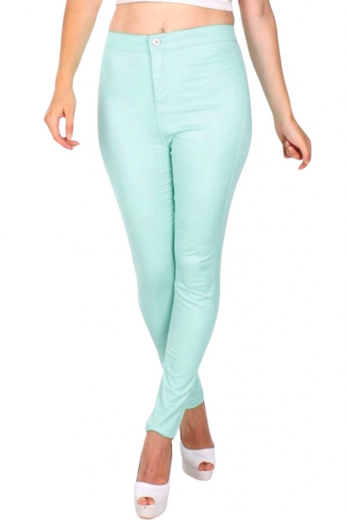 Kadın Kanvas Dar Paça Pantolon Mint Yeşili 239-004668-1200