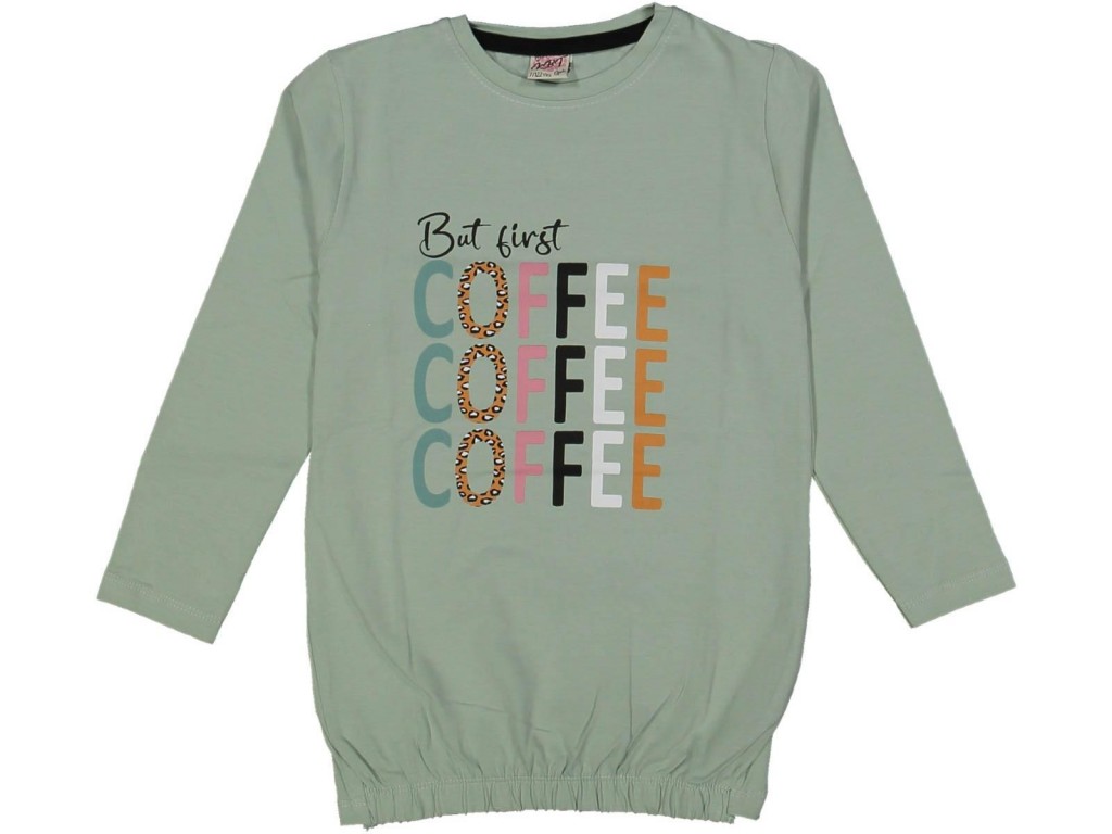 Kız Çocuk Mevsimlik Coffe Baskılı Sweatshirt Bgl-St03647