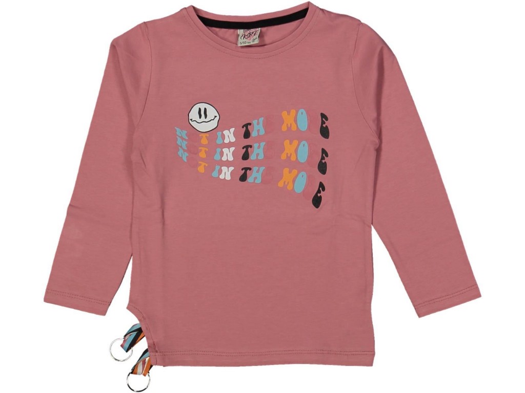 Kız Çocuk Mevsimlik Emoji Baskılı Sweatshirt Bgl-St03650