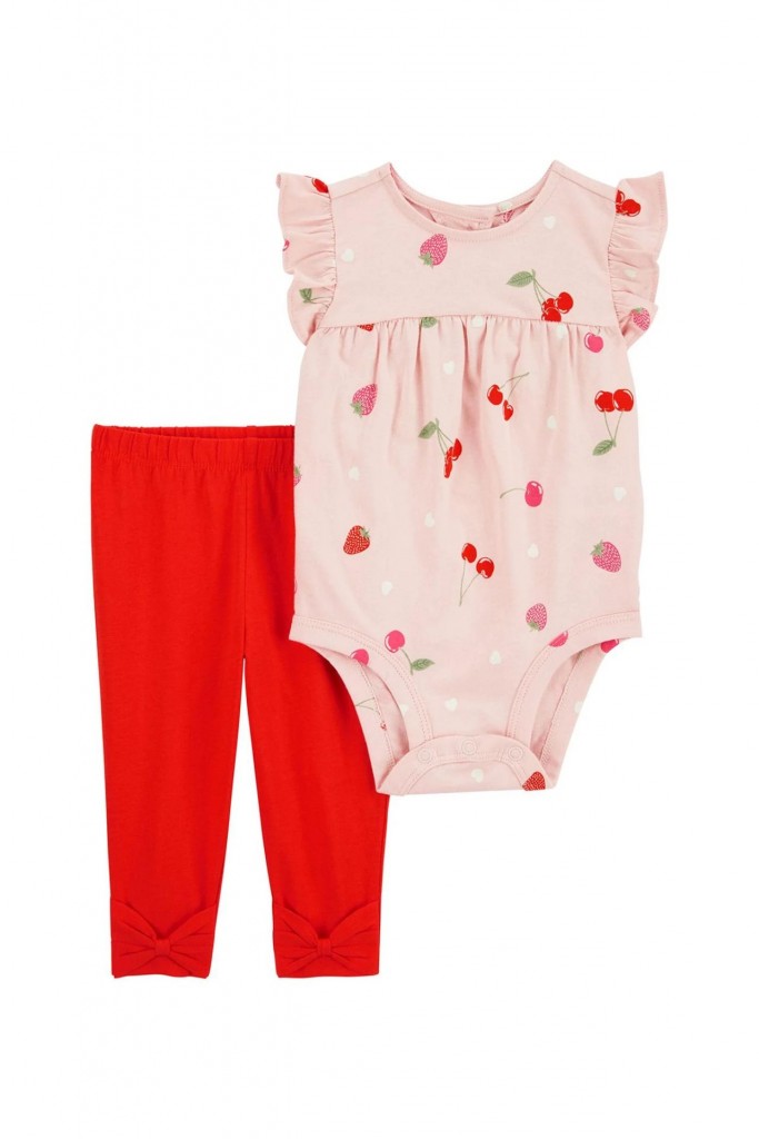 Carter's Kız Bebek Body Pantolon Set 1Q430010 Karışık Renkli