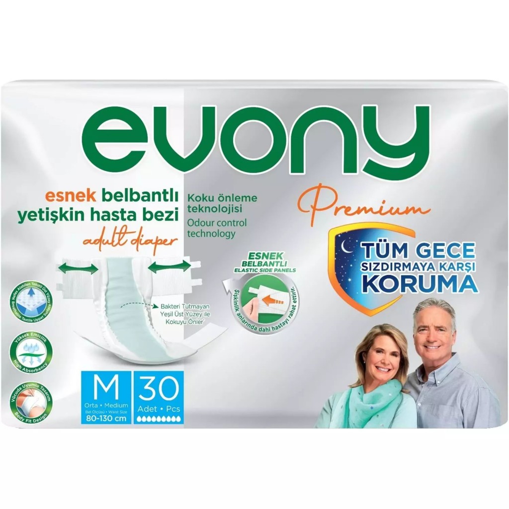 Evony Premium Belbantlı Yetişkin Hasta Bezi M 30 Adet