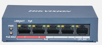 Hikvision Ds-3E0105P-E/M(B) 4 Port 10/100 Poe 1 Port 10/100/1000 Upli̇nk Yöneti̇lemez Poe Switch
