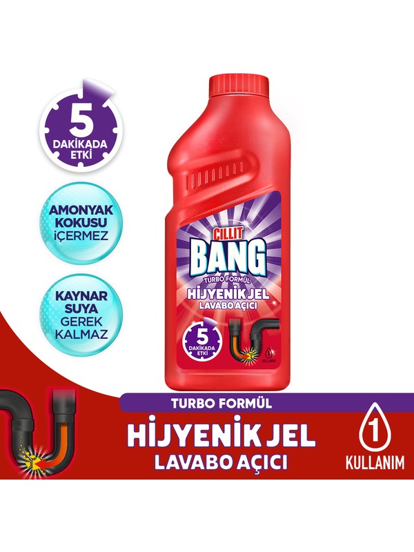 Ci̇lli̇t Bang Turbo Hi̇jyeni̇k Jel Lavabo Açici 500 Ml (1 Adet)