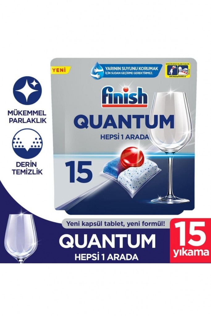 Finish Quantum Hepsi̇ Bi̇r Arada 15 Tablet Bulaşik Maki̇nesi̇ Deterjani
