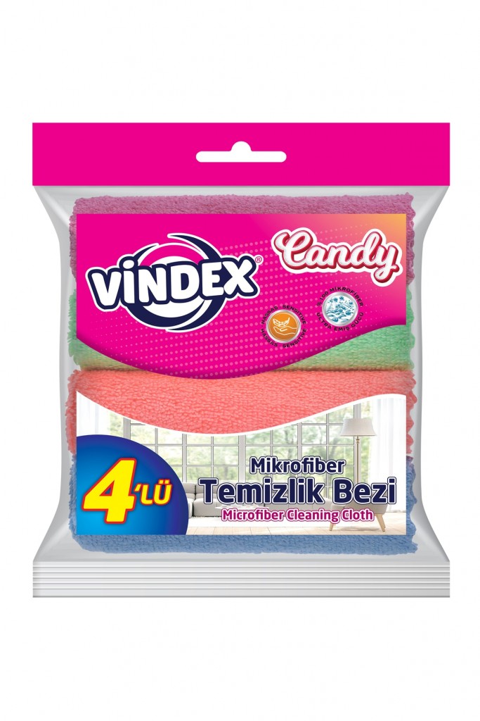 Vindex Candy 4'Lü Mi̇krofi̇ber Temi̇zli̇k Bezi̇