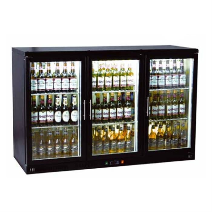 Csa İnox Karacasan Endüstriyel Üç Kapılı Set Üstü Bar Arkası Şişe Soğutucu Buzdolabı (310 Litre)