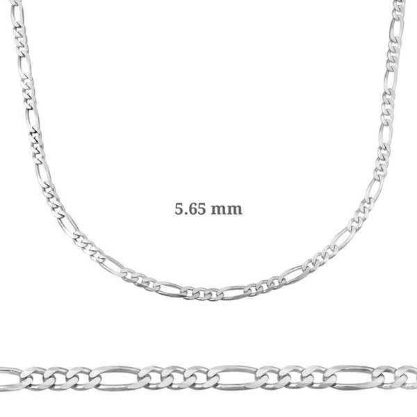 Gms 5.65 Mm Figaro Gümüş Zincir - 160 Mikron