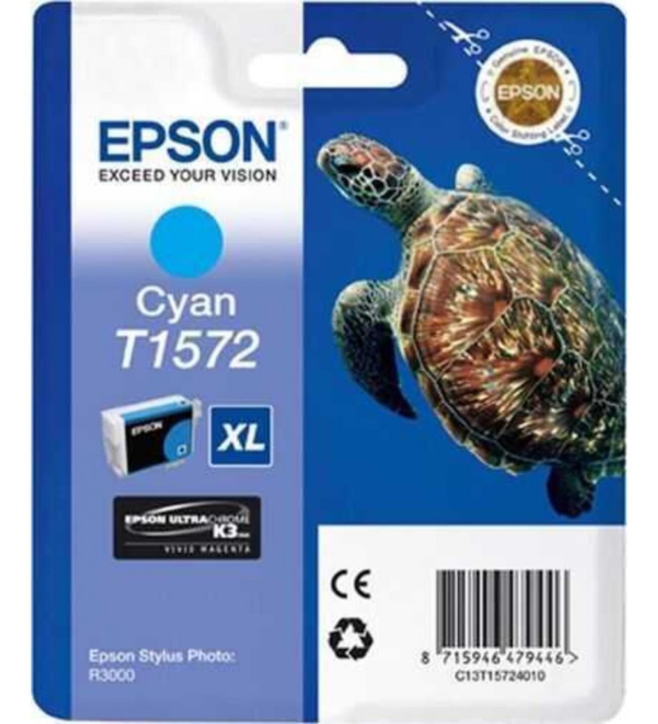 Ink Cartridge Cyan. With Pigment İnk Epson C13T15724010