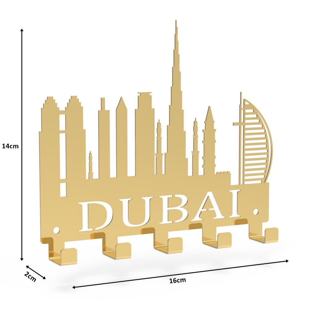 Dubai Temalı Metal Anahtarlık Gold