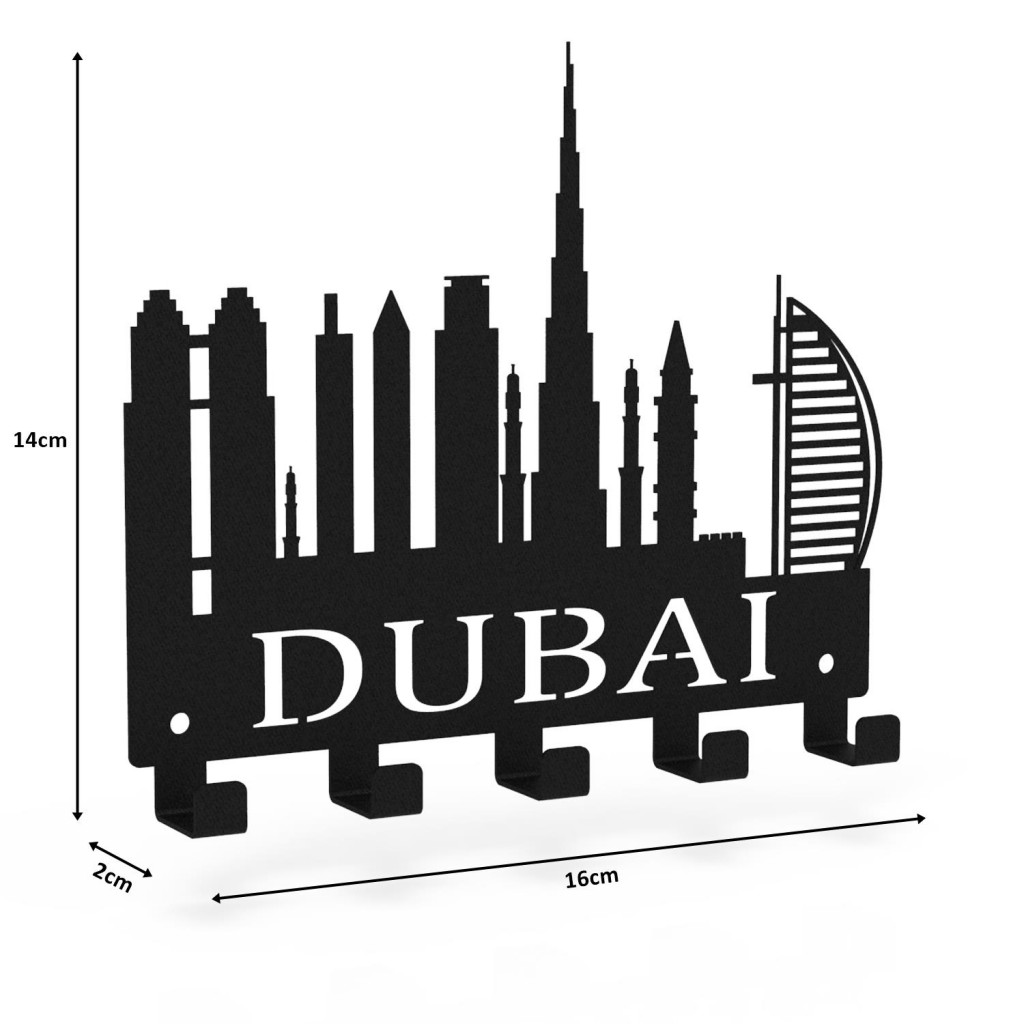 Dubai Temalı Metal Anahtarlık Siyah
