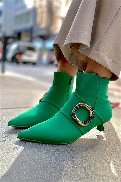 Markano Allegra Yeşil Tokalı Kadın Topuklu Bot