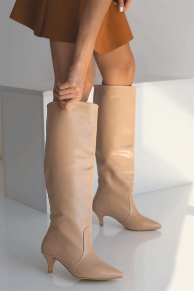 Markano Twisty Nude Kadın Topuklu Çizme