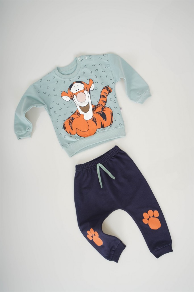 Erkek Bebek Tiger Desenli̇ Pamuk Bebek Takim