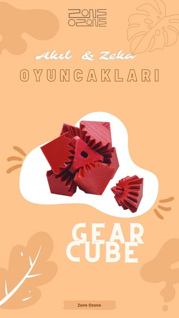 Gear Cube ( Zorluk Seviyesi 2) 17 Parça  Akıl Ve Zeka Oyunu Organik  Fidget Duyusal Eğitici