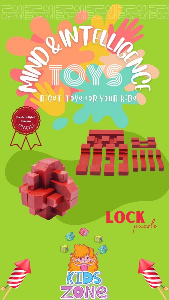 Lock Puzzle 13 Parça  Akıl Ve Zeka Oyunu  5 Yaş 6 Yaş  Organik Fidget Duyusal Eğitici