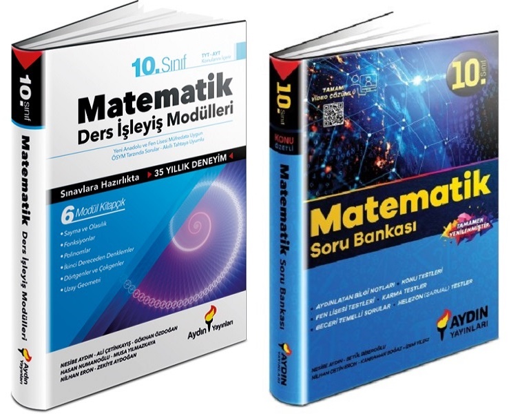 Aydın 2024 10. Sınıf Matematik Ders İşleyiş + Soru Seti 2 Kitap
