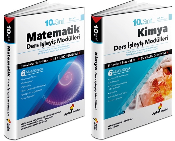 Aydın 2024 10. Sınıf Matematik + Kimya Ders İşleyiş Modülleri Seti 2 Kitap
