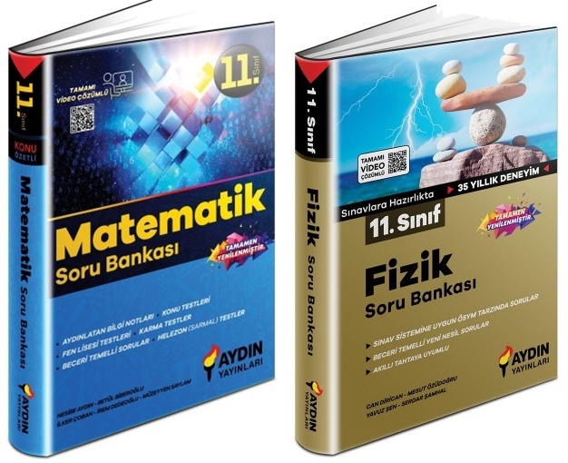Aydın 2024 11. Sınıf Matematik + Fizik Soru Bankası Seti 2 Kitap