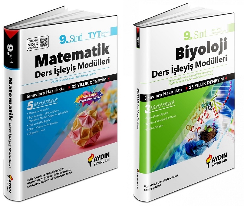 Aydın 2024 9. Sınıf Matematik + Biyoloji Ders İşleyiş Modülleri Seti 2 Kitap