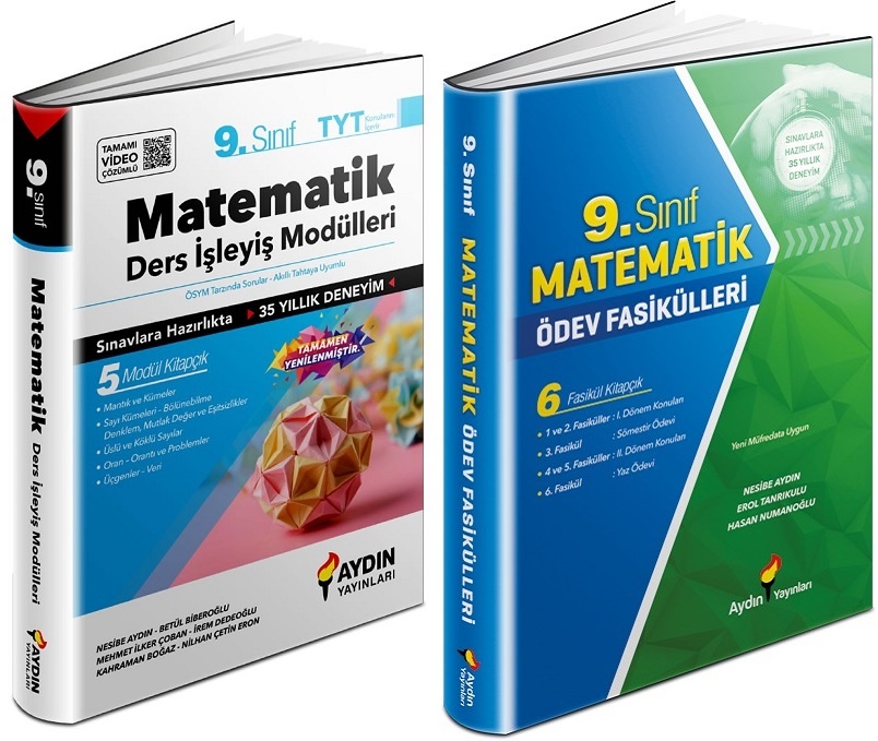 Aydın 2024 9. Sınıf Matematik Ders İşleyiş + Ödev Fasikülleri Seti 2 Kitap