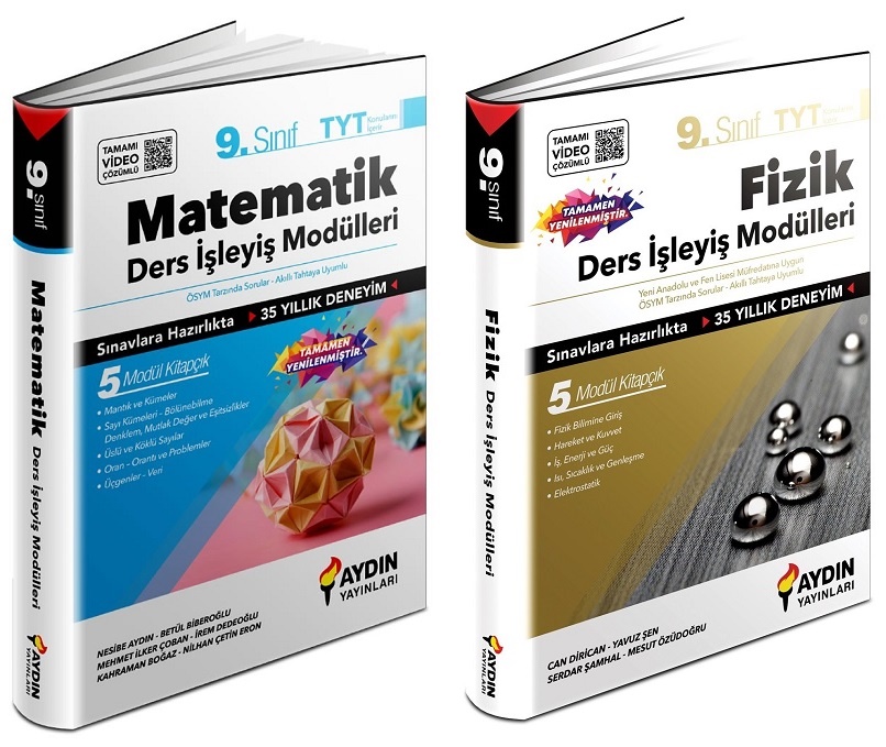 Aydın 2024 9. Sınıf Matematik + Fizik Ders İşleyiş Modülleri Seti 2 Kitap