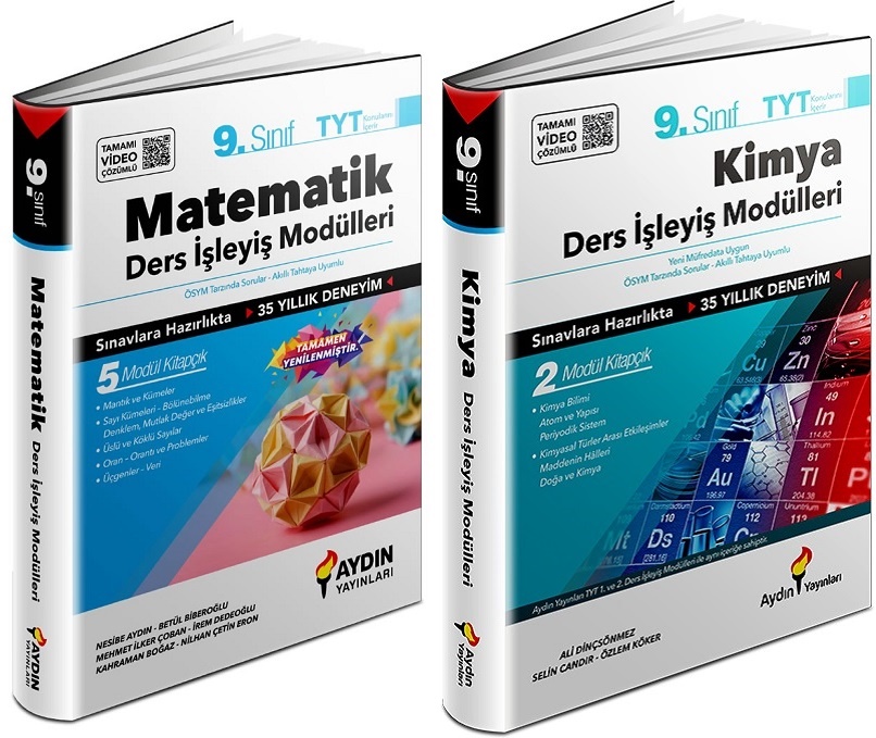 Aydın 2024 9. Sınıf Matematik + Kimya Ders İşleyiş Modülleri Seti 2 Kitap