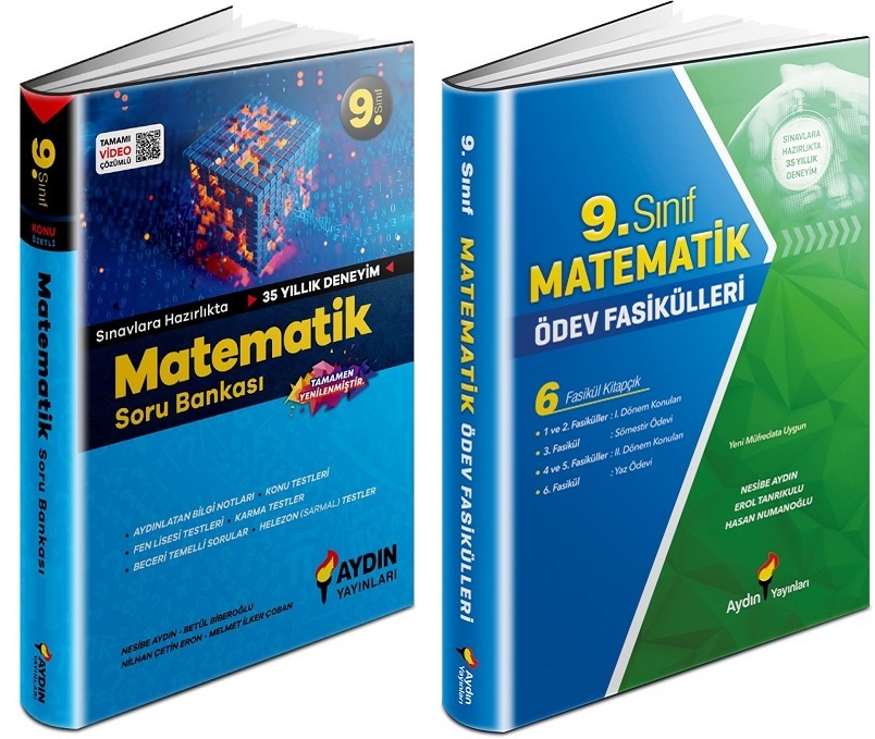 Aydın 2024 9. Sınıf Matematik Soru + Ödev Fasikülleri Seti 2 Kitap