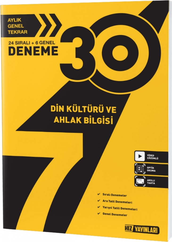 Hız Yayınları 7. Sınıf Din Kültürü 30 Deneme 2023