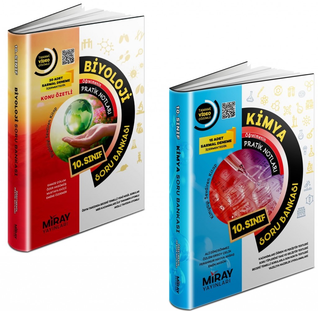 Miray 2024 10. Sınıf Kimya + Biyoloji Soru Seti 2 Kitap